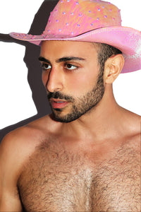 Rhinestone Cowboy Hat - Pink