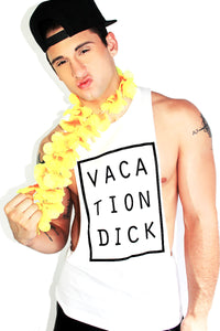 Vacation Dick Low Arm Tank-White