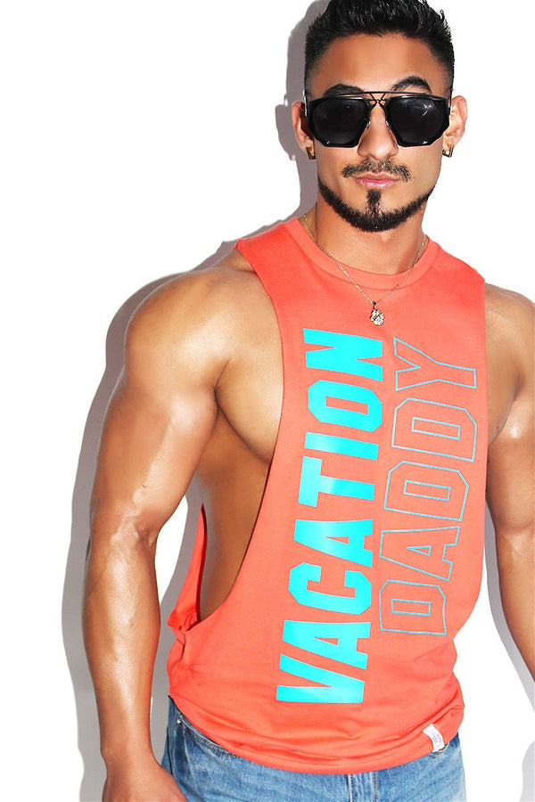Vacation Daddy Low Arm Shredder Tank in Coral