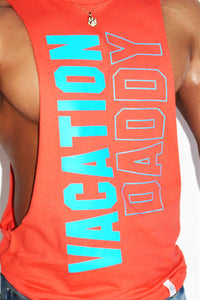 Vacation Daddy Low Arm Shredder Tank-Coral