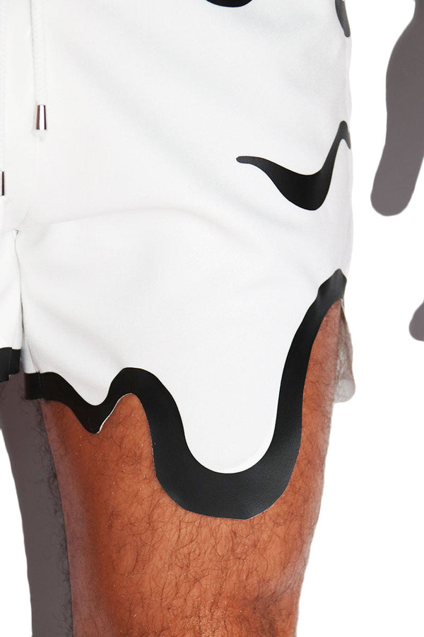 Toxic Goo Athletic Shorts in White, view 2