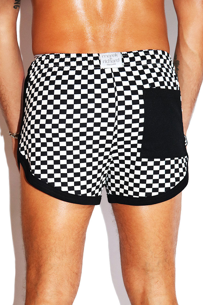 Checkered store running shorts