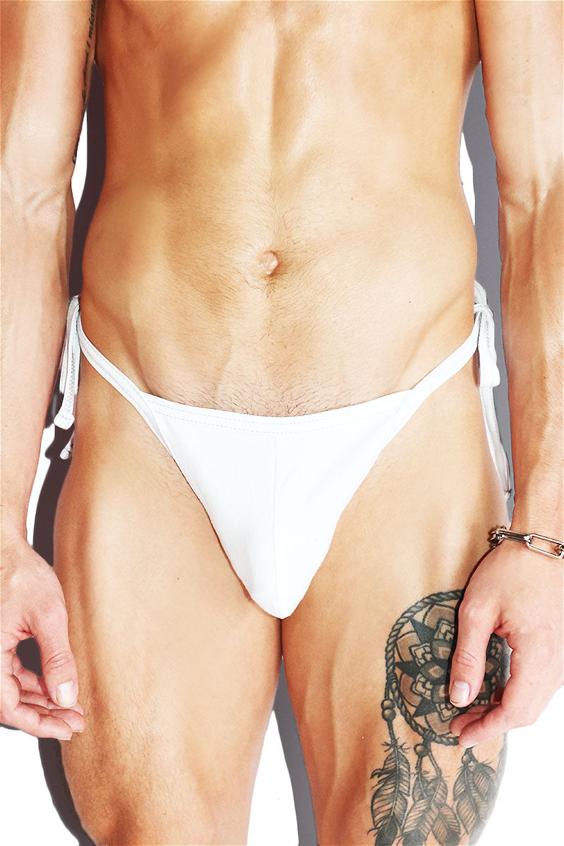 Core Tied Up String Thong - White