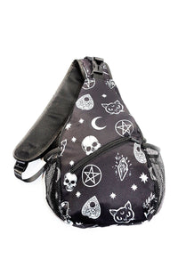 Grimoire Single Strap Backpack Bag-Black