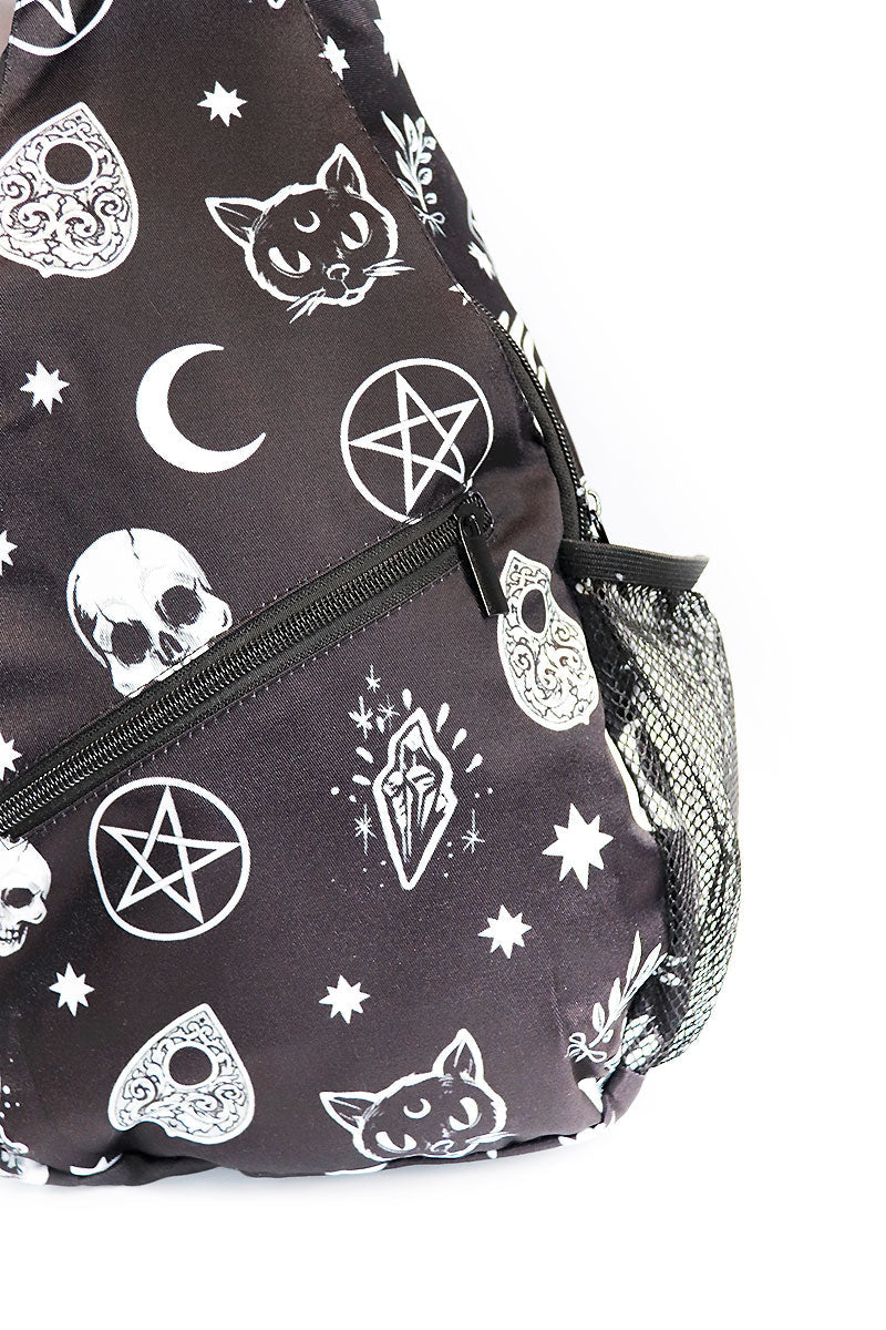 Grimoire Single Strap Backpack Bag-Black