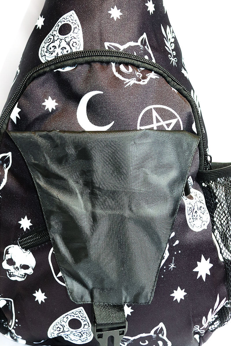 Grimoire Single Strap Backpack Bag-Black
