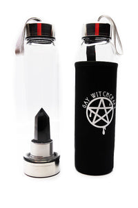 Gay Witchcraft Obsidian Crystal Water Bottle- Black