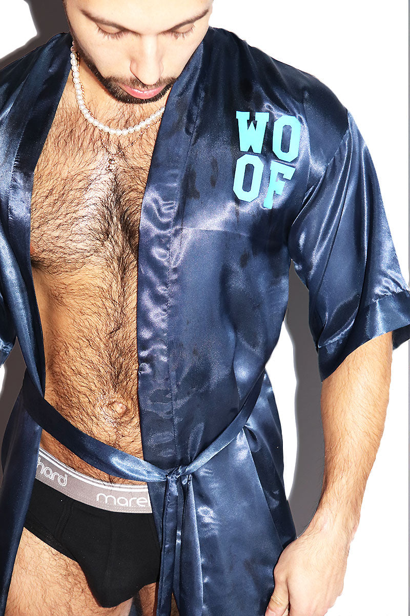 Woof Lounge Robe- Navy