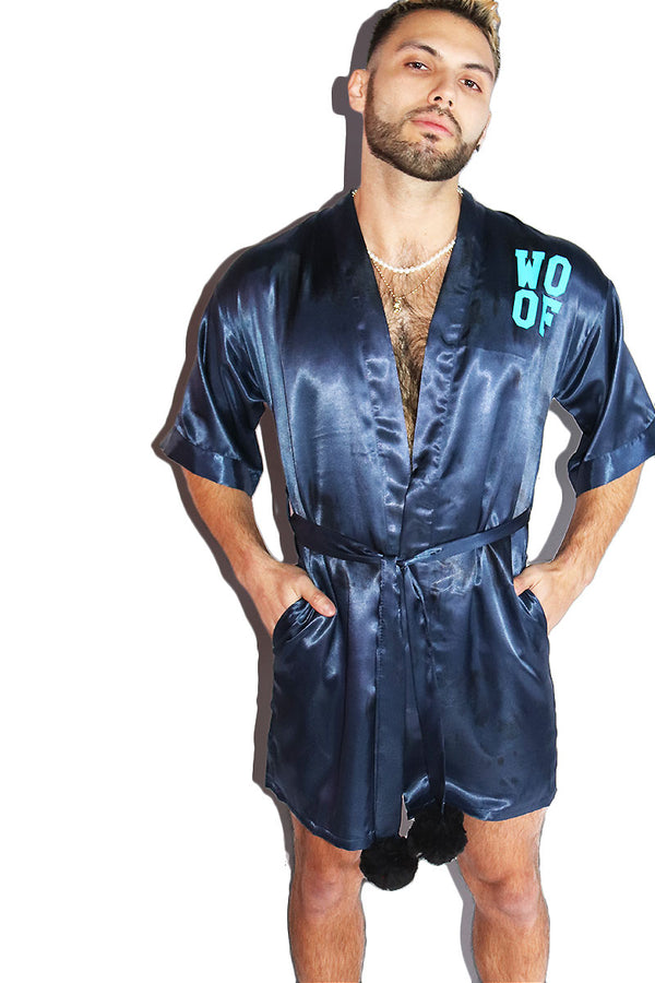 Woof Lounge Robe in Navy, view 2