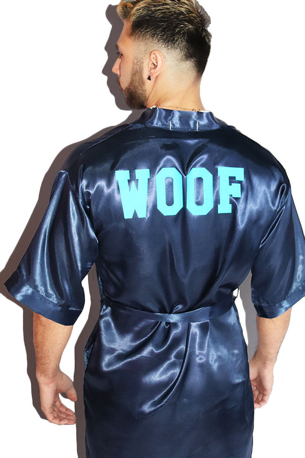 Woof Lounge Robe in Navy