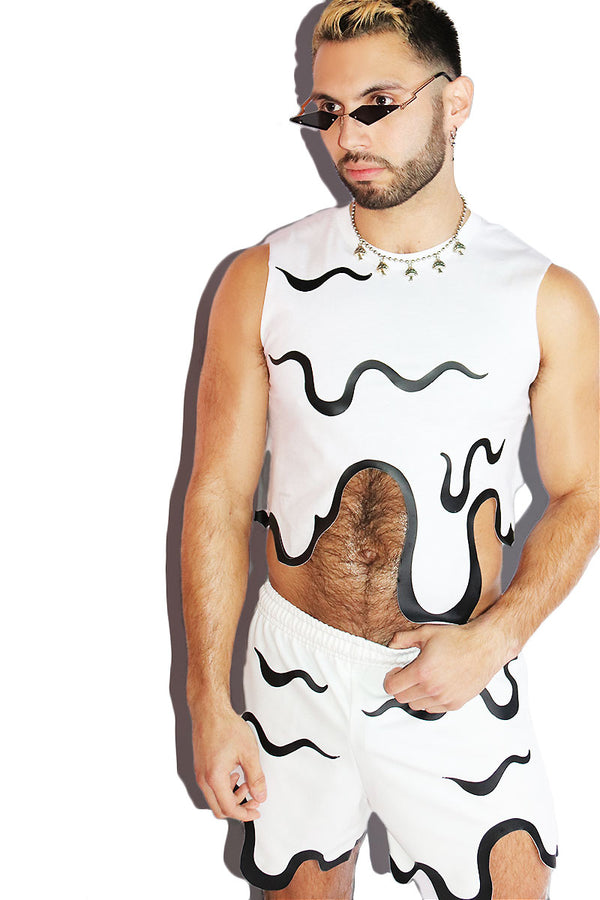 Toxic Goo Crop Tank in White, view 2
