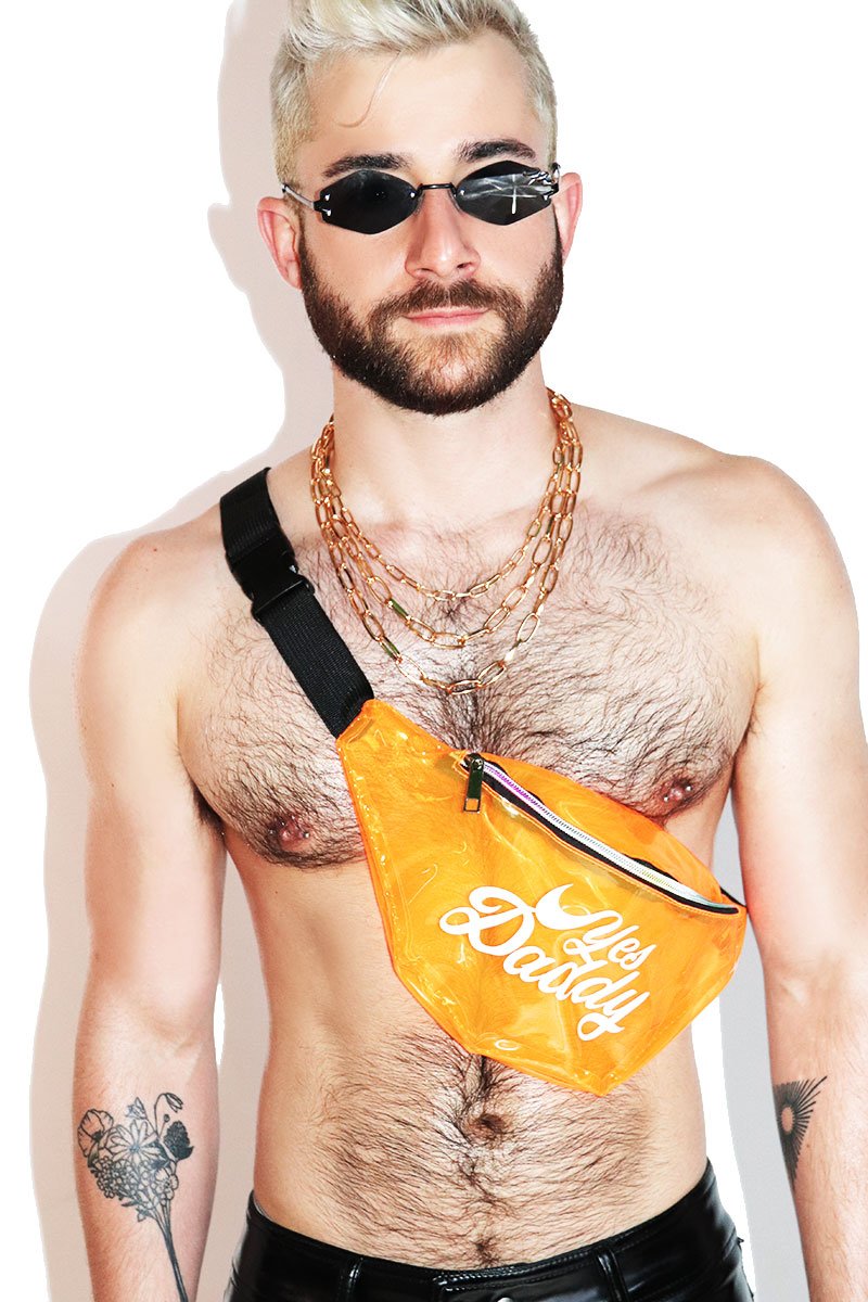 Yes Daddy Clear Vinyl Fanny Pack- Orange