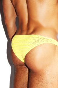 Foxy Crochet Bikini Brief- Yellow