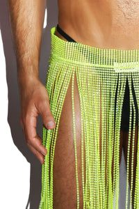 Kenetic Crystals Belt Skirt - Neon Green