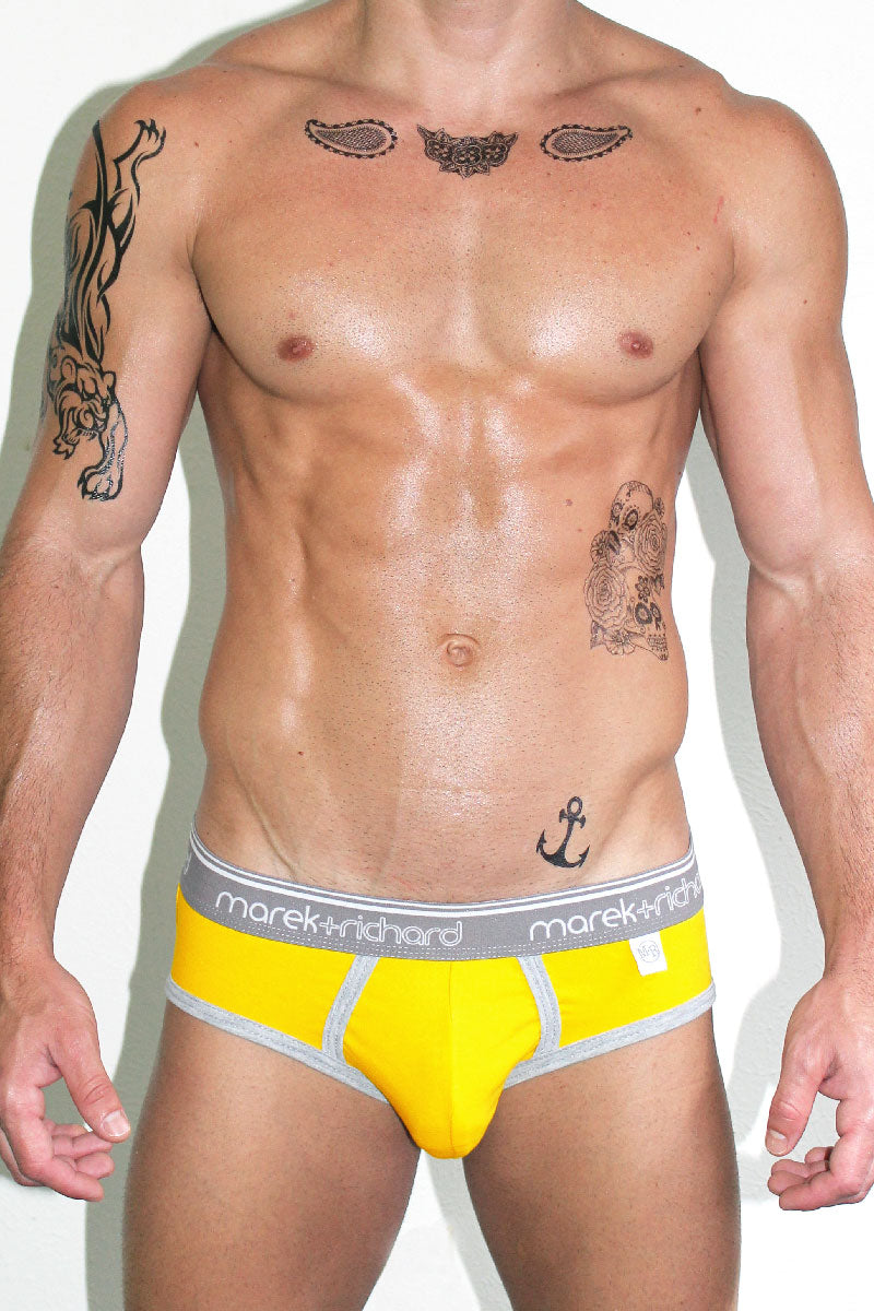 Core Open Back Brief-Yellow