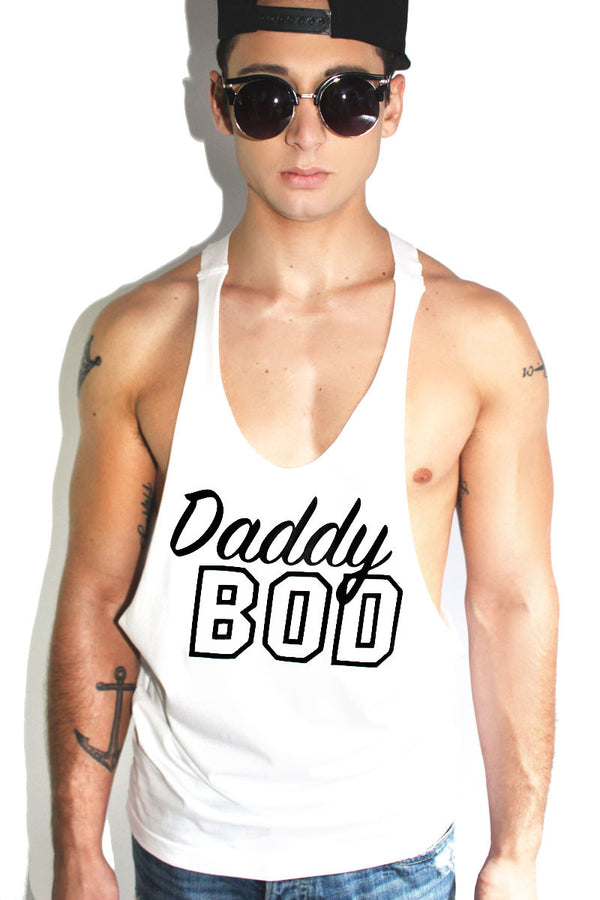Daddy Bod String Tank in White, view 2