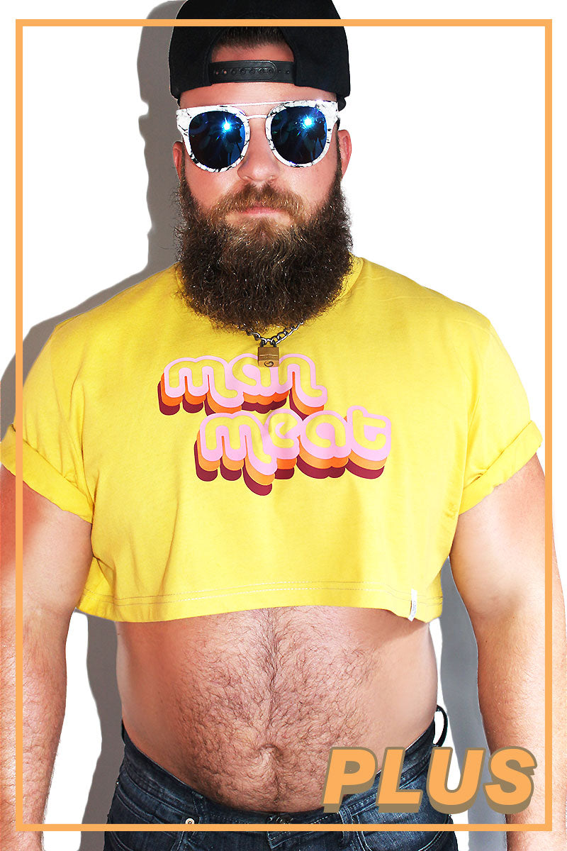 PLUS: Man Meat Extreme Crop Tee-Athletic Yellow