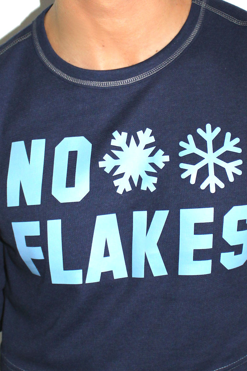 No Flakes Long Sleeve Crop Thermal- Navy