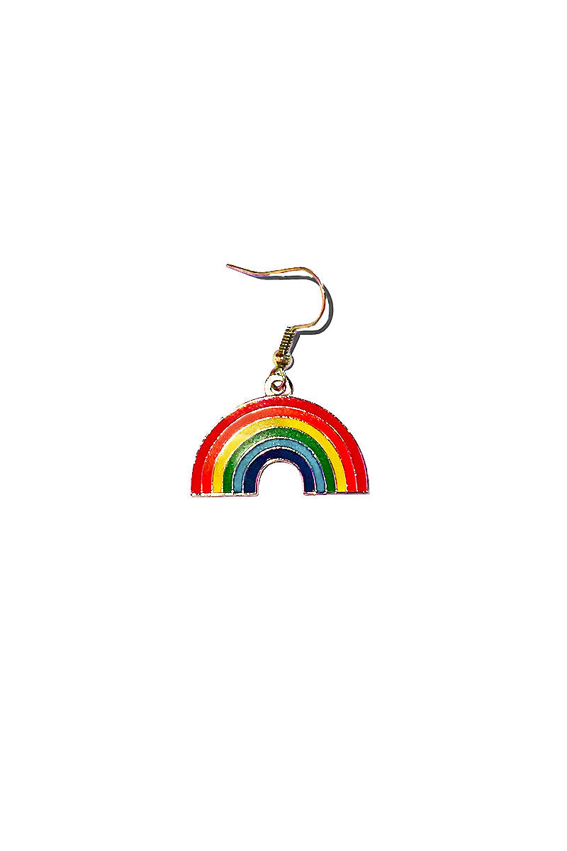 Rainbow Pride Single Earring- Gold