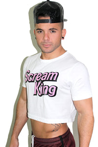 Scream King Crop Tee- White
