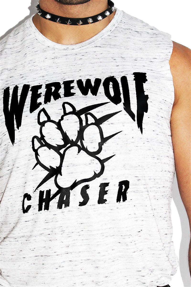 Werewolf Chaser Sleeveless Tee-White Spec